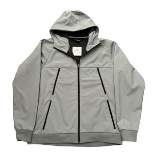 Tri-Mountain Men's Gray Hooded‎ Soft Shell Full Zip Performance Jacket Sz…